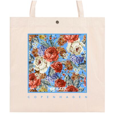 RED WHITE FLOWERS ON ROYAL BLUE Thumbnail