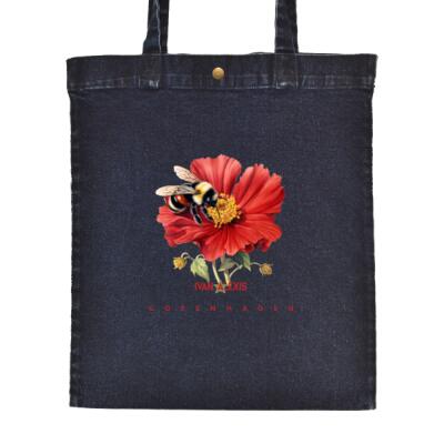 Red flower and bee Thumbnail