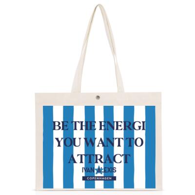 3012 BE THE ENERGI allover strip Navy BEACH BAG Thumbnail